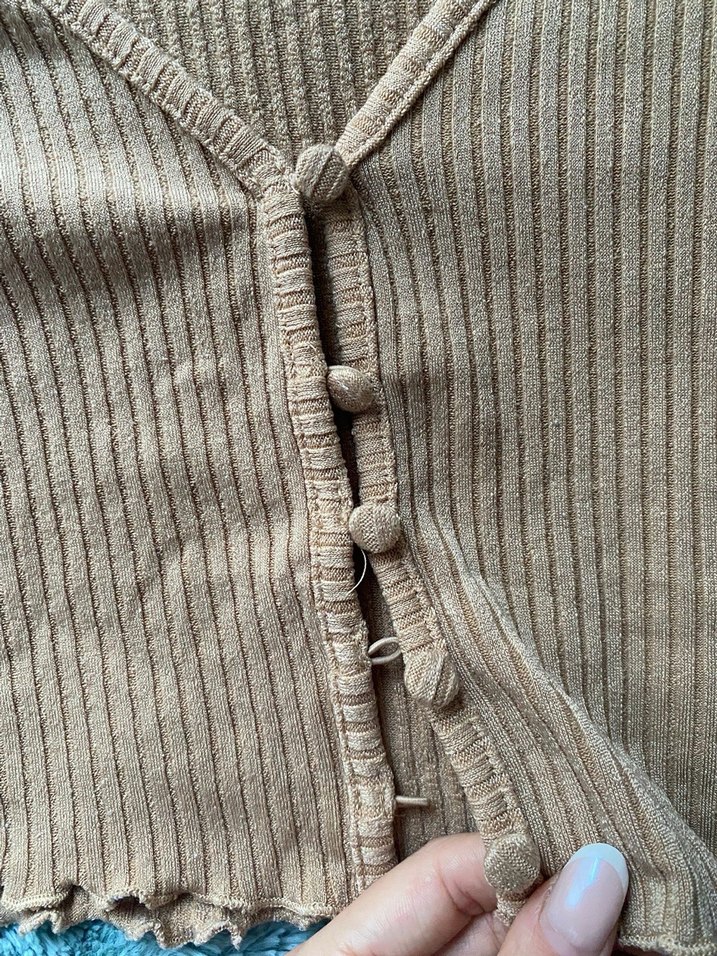 Bershka Crop Bej - Görsel 3