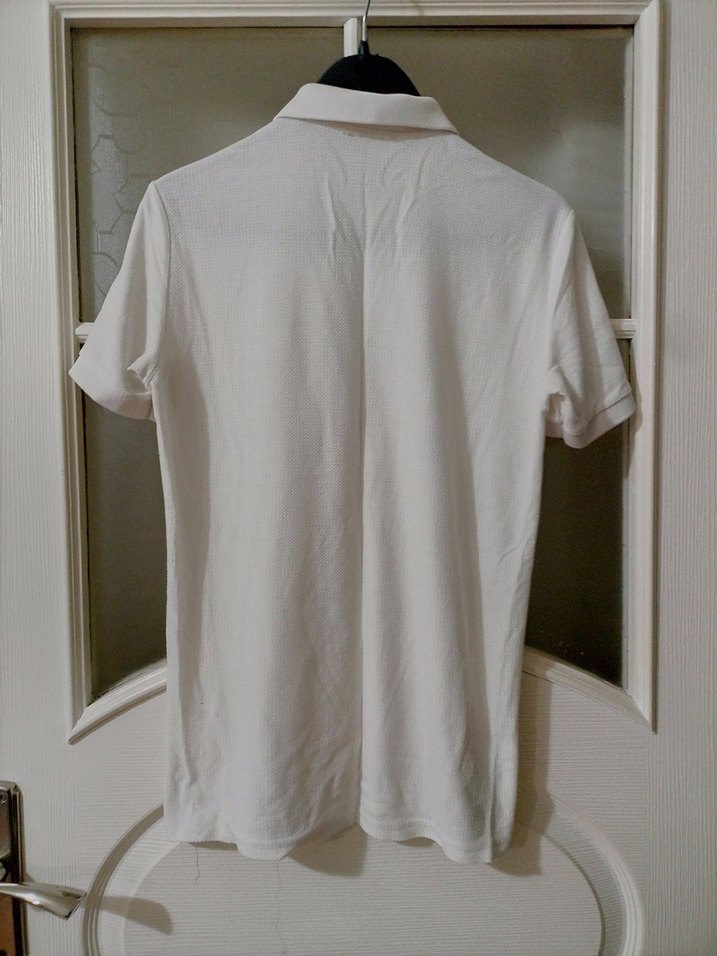 Erkek Beyaz Kısa Kollu Polo Tişört - Görsel 3