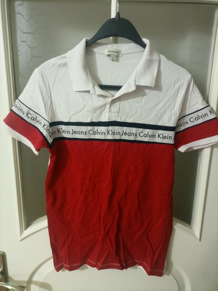 Calvin Klein Erkek Kırmızı Polo Tişört orijinal. - Görsel 2