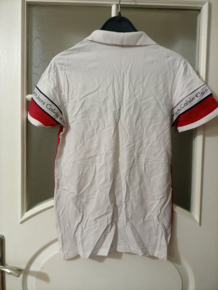 Calvin Klein Erkek Kırmızı Polo Tişört orijinal. - Görsel 4