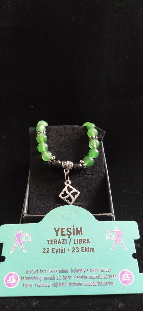 Doğal taş Yeşim taşlı Boncuklu Bohem Bileklik - Görsel 3