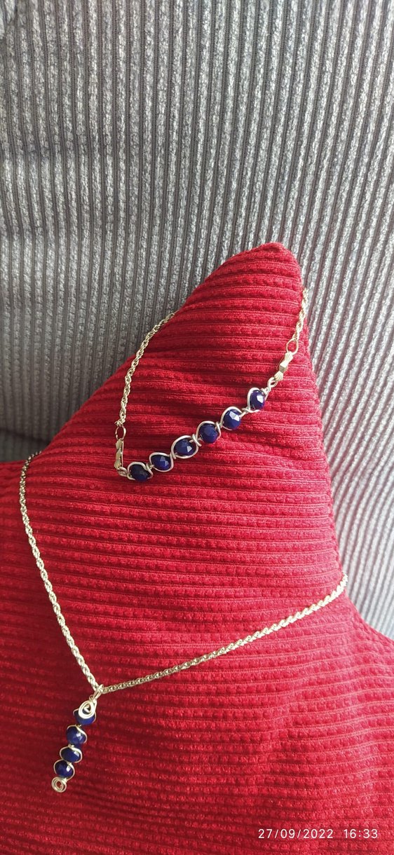 Doğal taşlı Günlük Kullanım İçin Lacivert Boncuklu Bileklik - Görsel 3