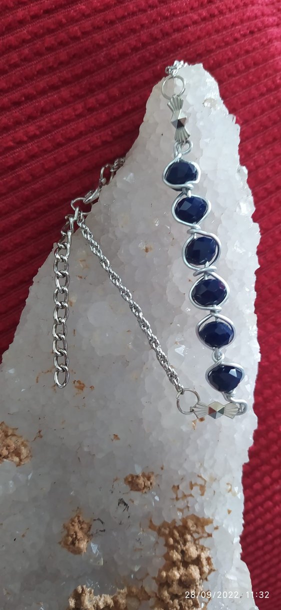 Doğal taşlı Günlük Kullanım İçin Lacivert Boncuklu Bileklik - Görsel 2