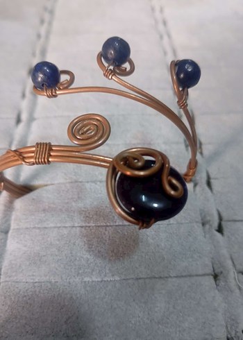 Doğal taş bakır telkari Boncuklu Bohem çeşitli Bileklik. - Görsel 2