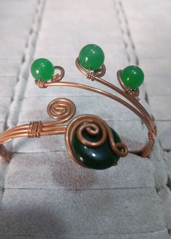 Doğal taş bakır telkari Boncuklu Bohem çeşitli Bileklik. - Görsel 8