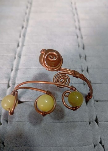 Doğal taş bakır telkari Boncuklu Bohem çeşitli Bileklik. - Görsel 9