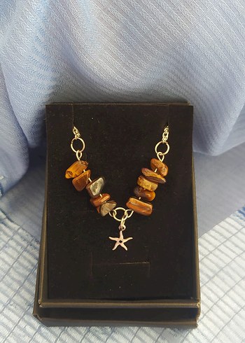 Doğal taş Kapan gözü Renkli Bohem Kadın El Zinciri kolye - Görsel 2