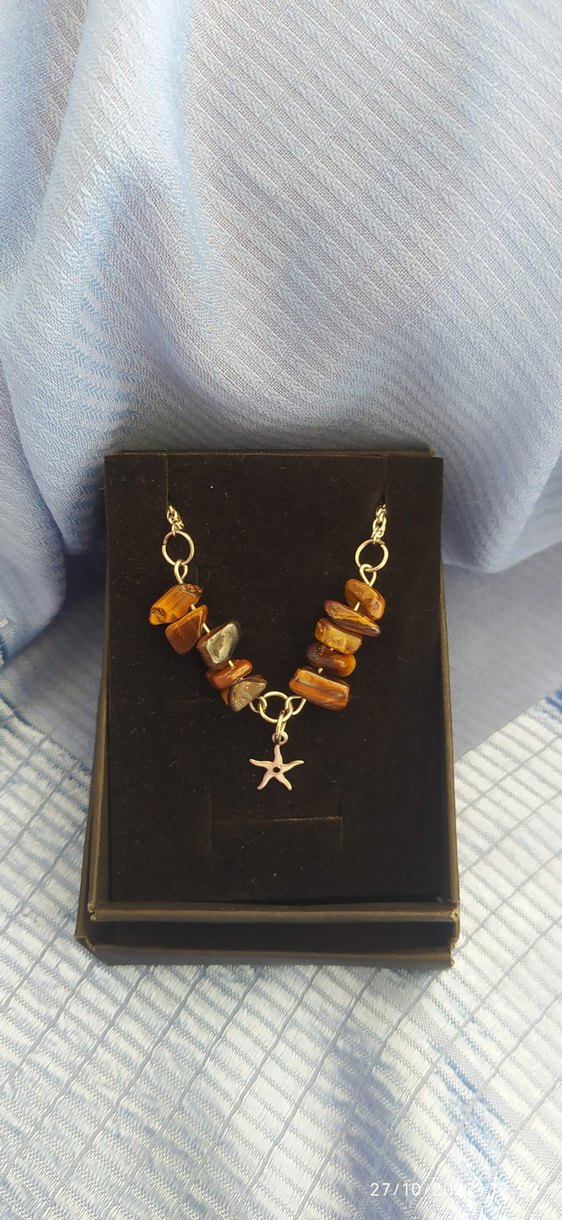 Doğal taş Kapan gözü Renkli Bohem Kadın El Zinciri kolye - Görsel 2