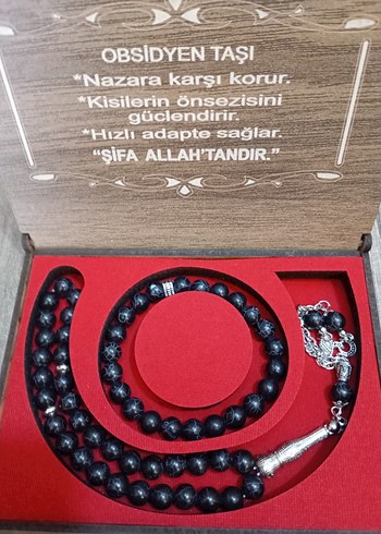 Doğal taş çeşitleri Orjinal Taş Erkek Tesbih,bileklik set kutulu - Görsel 2