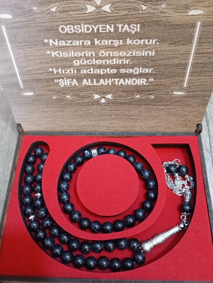 Doğal taş çeşitleri Orjinal Taş Erkek Tesbih,bileklik set kutulu - Görsel 2