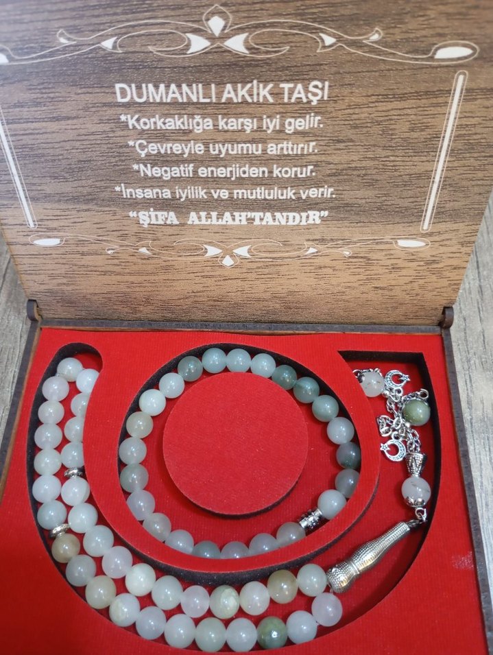 Doğal taş çeşitleri Orjinal Taş Erkek Tesbih,bileklik set kutulu - Görsel 3