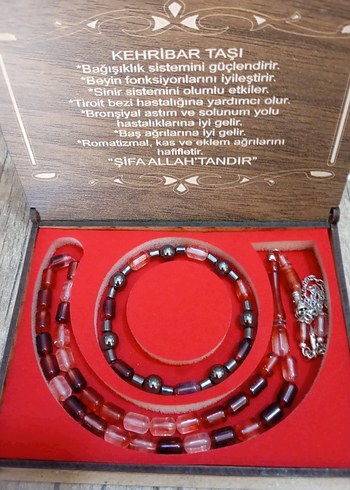 Doğal Renkli Taşlı Erkek Tesbih bileklik set Orjinaldir. - Görsel 3