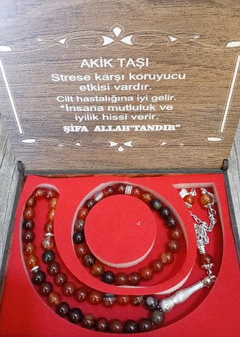 Doğal Renkli Taşlı Erkek Tesbih bileklik set Orjinaldir. - Görsel 2