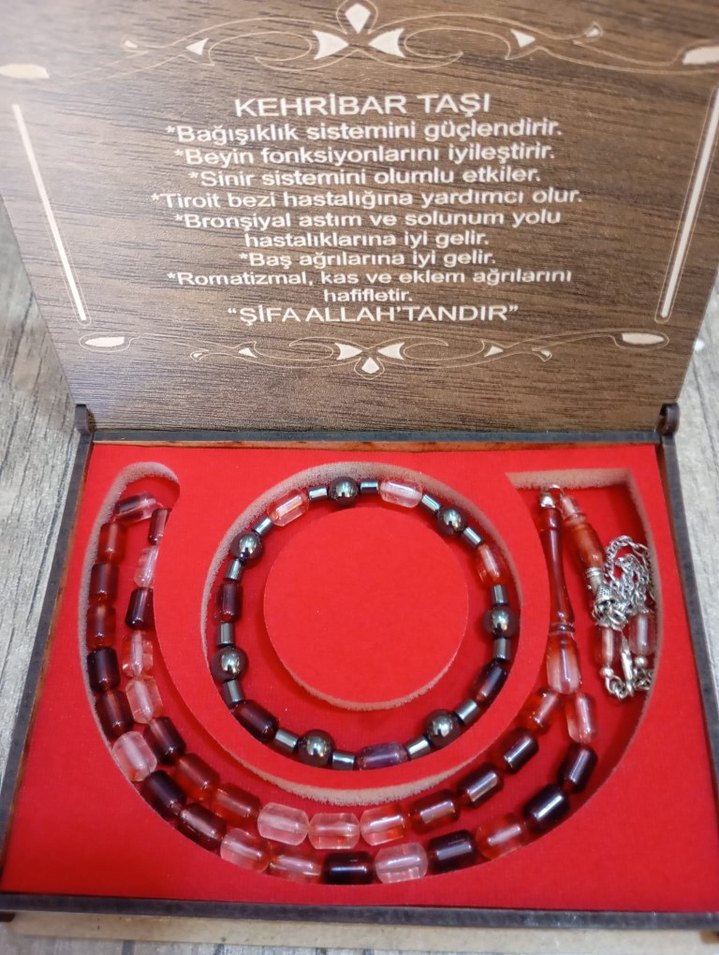 Doğal Renkli Taşlı Erkek Tesbih bileklik set Orjinaldir. - Görsel 3