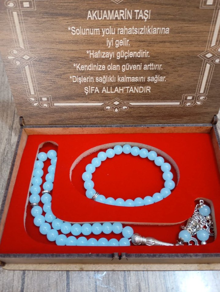 Doğal Renkli Taşlı Erkek Tesbih bileklik set Orjinaldir. - Görsel 5