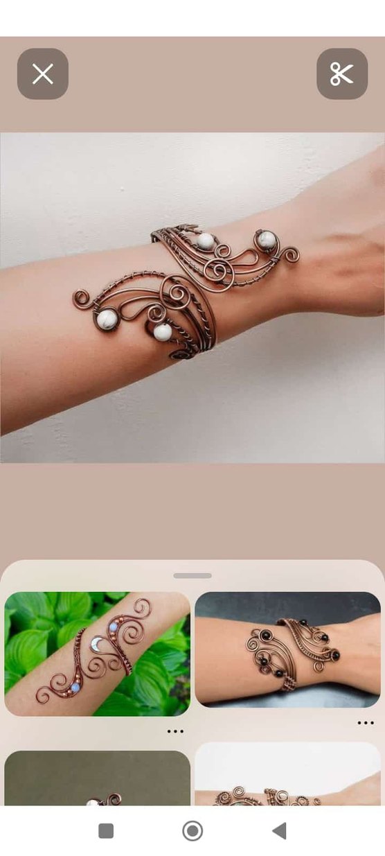 Doğal taş bakır telkari Bohem Tarzı çeşitli Boncuklu Bileklik. - Görsel 4