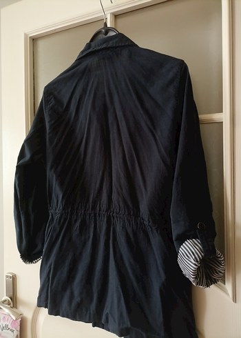 Keten Siyah Midi Denim Ceket - Görsel 5