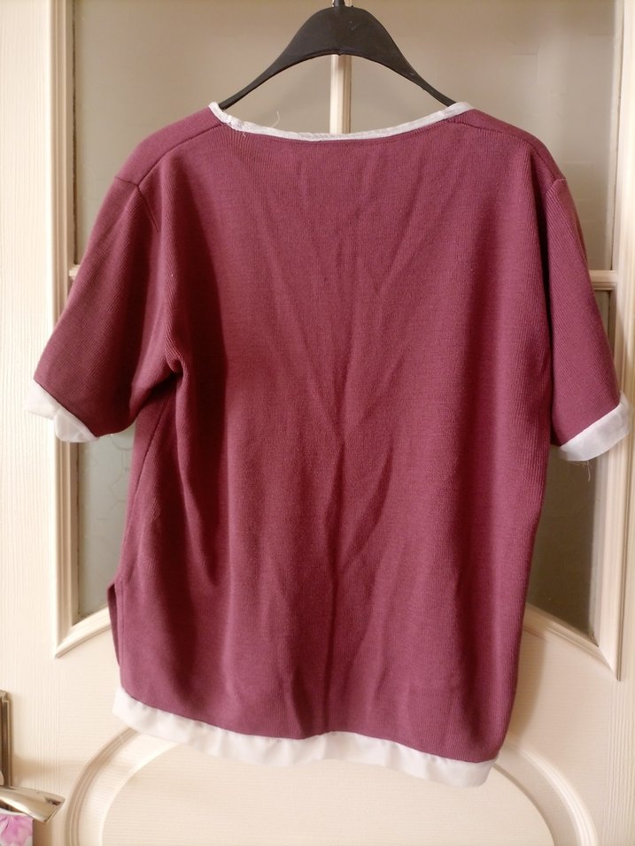 Bordo Nakışlı Triko,Kazak - Görsel 3