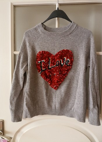 Gri Triko Uzun Kollu Kazak - Görsel 2