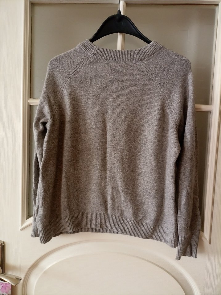 Gri Triko Uzun Kollu Kazak - Görsel 5