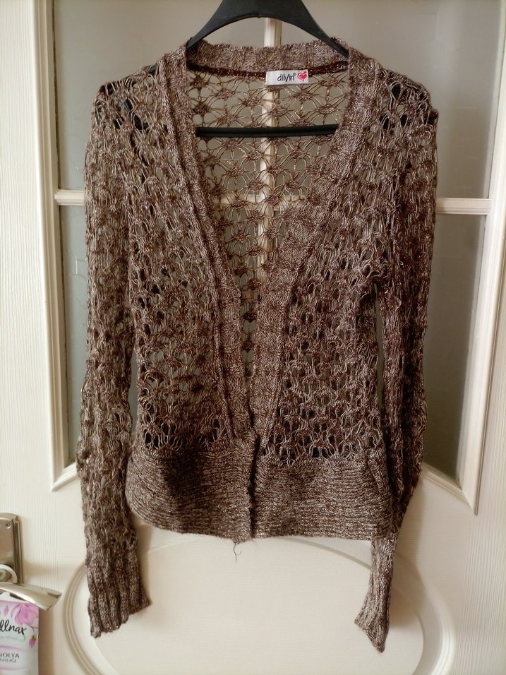 Bohem Tarz Örgü parlak Kadın Hırka - Görsel 3