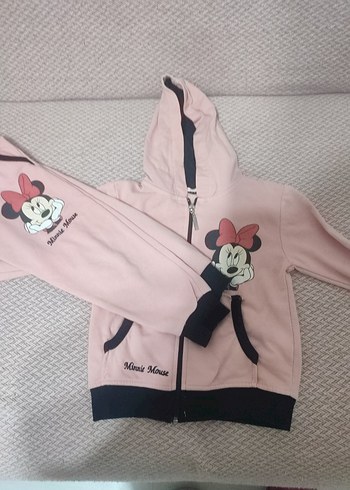 24-36 Ay Beden pembe Renk Kız Çocuk Pembe Minnie Mouse Eşofman Takımı