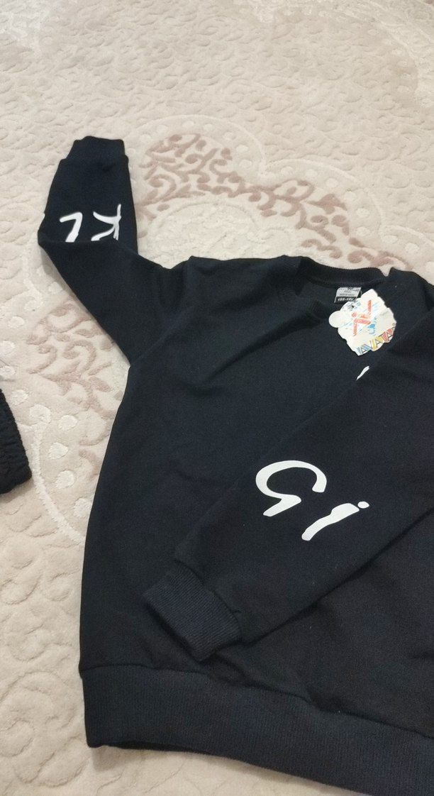 Unisex Çocuk Siyah Rahat Kesim Spor Eşofman Takımı - Görsel 5