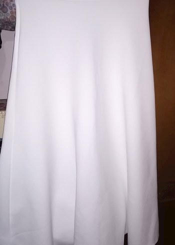 Beyaz Uzun Scuba Kiloş Etek - Görsel 5