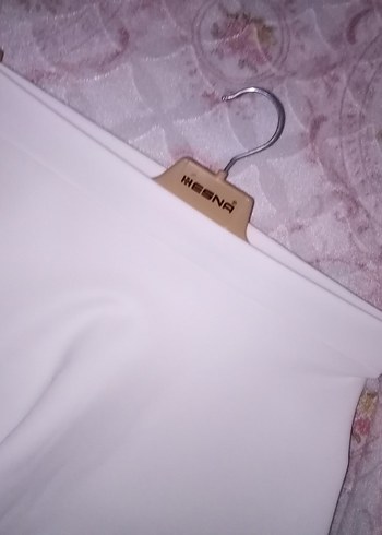 Beyaz Uzun Scuba Kiloş Etek - Görsel 2