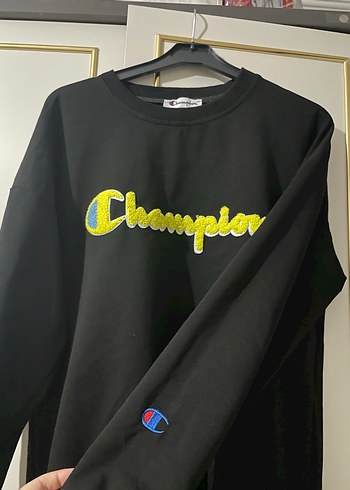 Siyah Uzun Kollu Champion Sweatshirt - Görsel 2