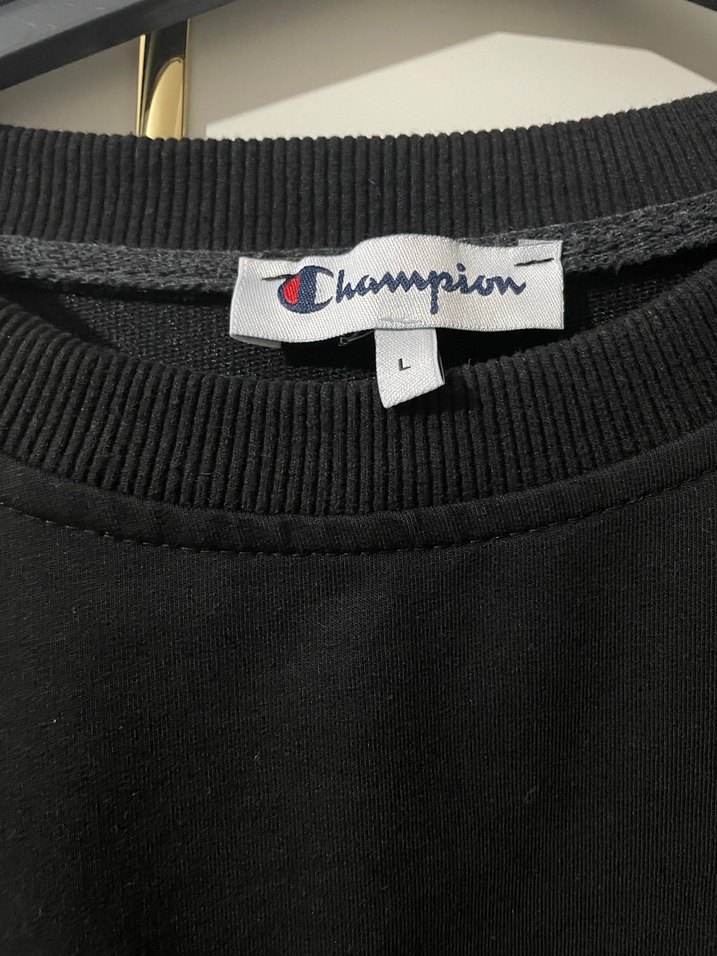 Siyah Uzun Kollu Champion Sweatshirt - Görsel 3