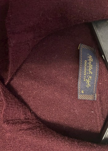 Abdullah kiğılı Bordo Erkek Yün Düğmeli Salaş - Görsel 3