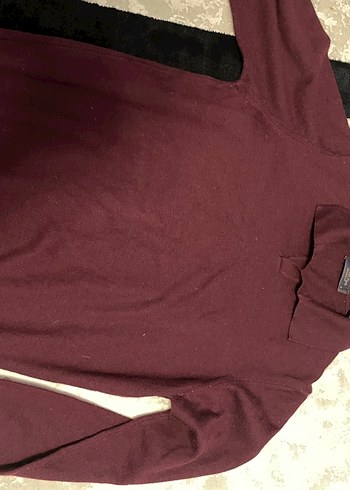 Abdullah kiğılı Bordo Erkek Yün Düğmeli Salaş - Görsel 2