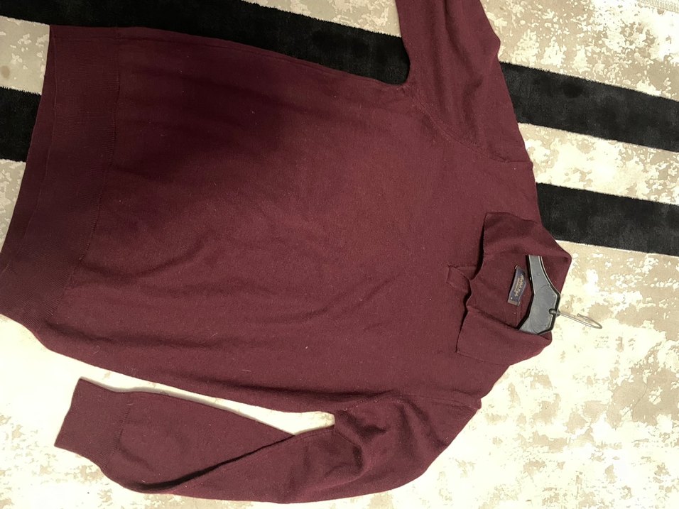 Abdullah kiğılı Bordo Erkek Yün Düğmeli Salaş - Görsel 2