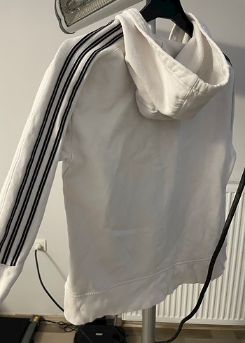 Beyaz Fermuarlı Adidas Kadın Sweatshirt - Görsel 3