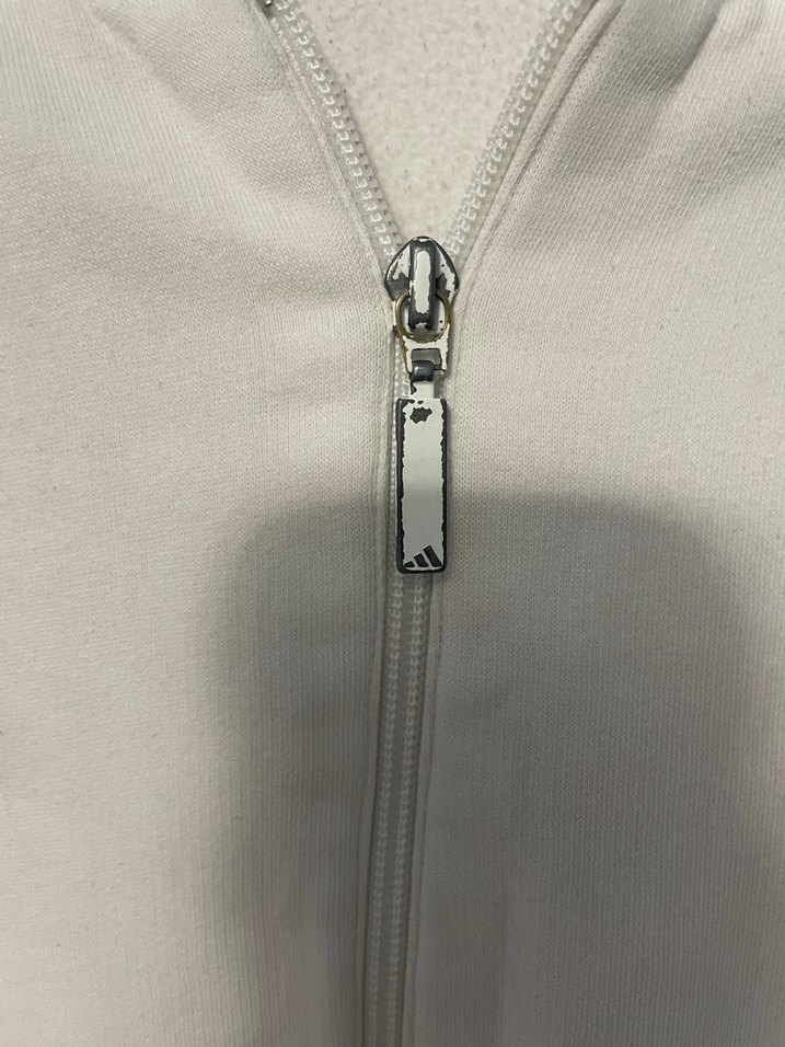 Beyaz Fermuarlı Adidas Kadın Sweatshirt - Görsel 2