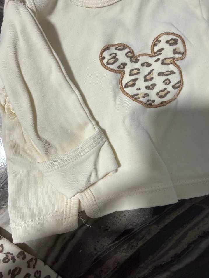 Leopar Desenli Bebek Takımı, Uzun Kollu, Peluş Detaylı - Görsel 4