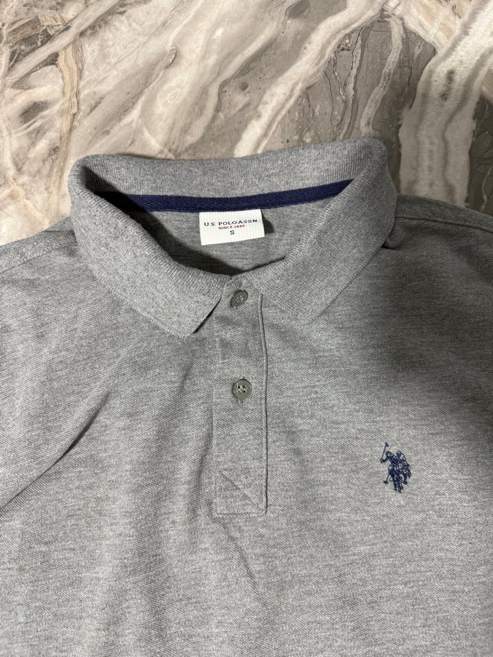 Gri Uzun Kollu Erkek Polo Tişört - Görsel 2