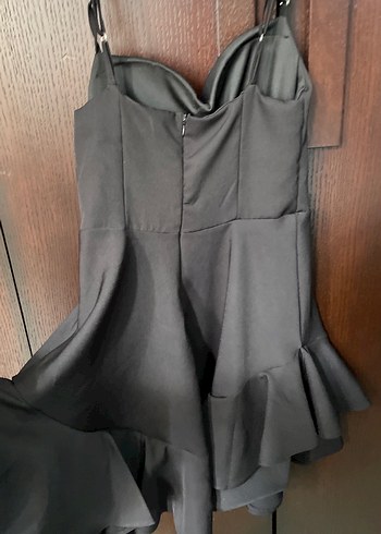 m Beden siyah Renk Siyah ipli Mini Gotik Elbise