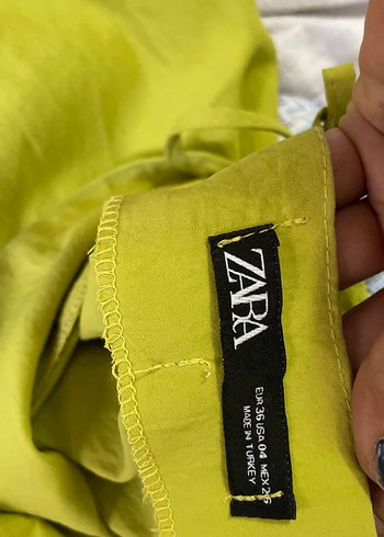 Yag yesili Bol Kesim Uzun ipli elbise - Görsel 2