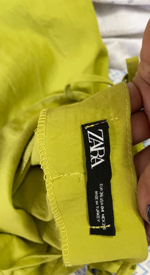 Yag yesili Bol Kesim Uzun ipli elbise - Görsel 2