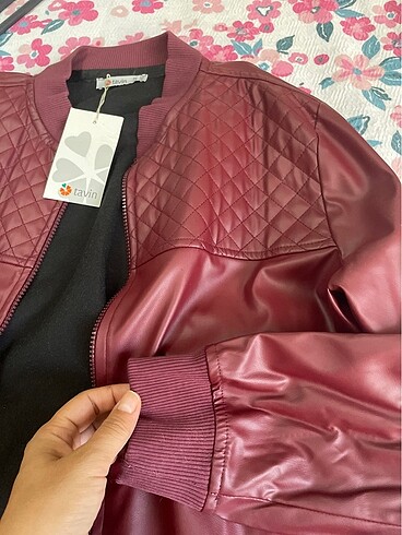 xl Beden bordo Renk Tavin matka deri trenckot