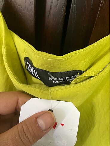 Zara Sifir klos elbise yag yesili sifir etiketli m-l beden olur