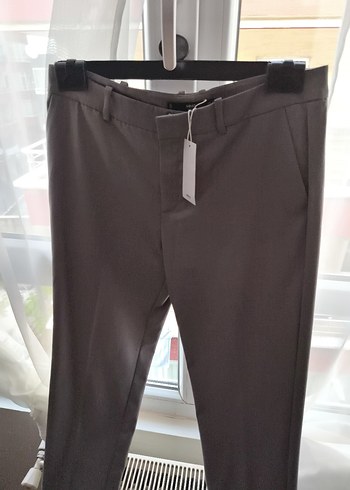 l Beden Gri Midi Kumaş Kadın Pantolon