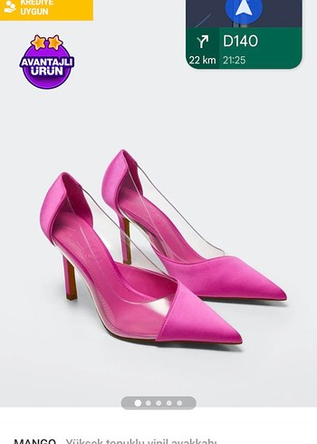 Parlak Pembe Stiletto Kadın Ayakkabı