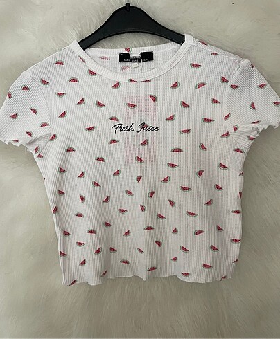 Karpuz dilimli Crop bluz