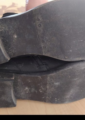 38 Beden siyah Renk Siyah Deri Tokalı Biker Topuklu Kadın Bot