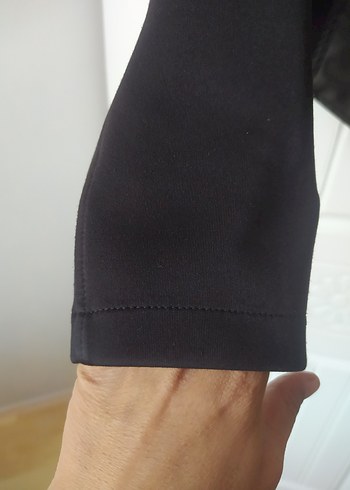 Siyah Deri Fermuarlı Biker Ceket - Görsel 4