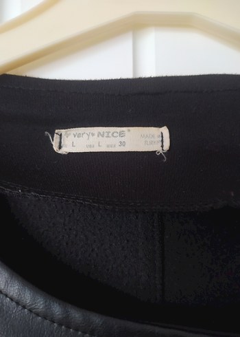 Siyah Deri Fermuarlı Biker Ceket - Görsel 3