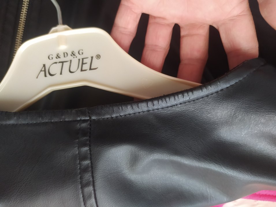 Siyah Deri Fermuarlı Biker Ceket - Görsel 5